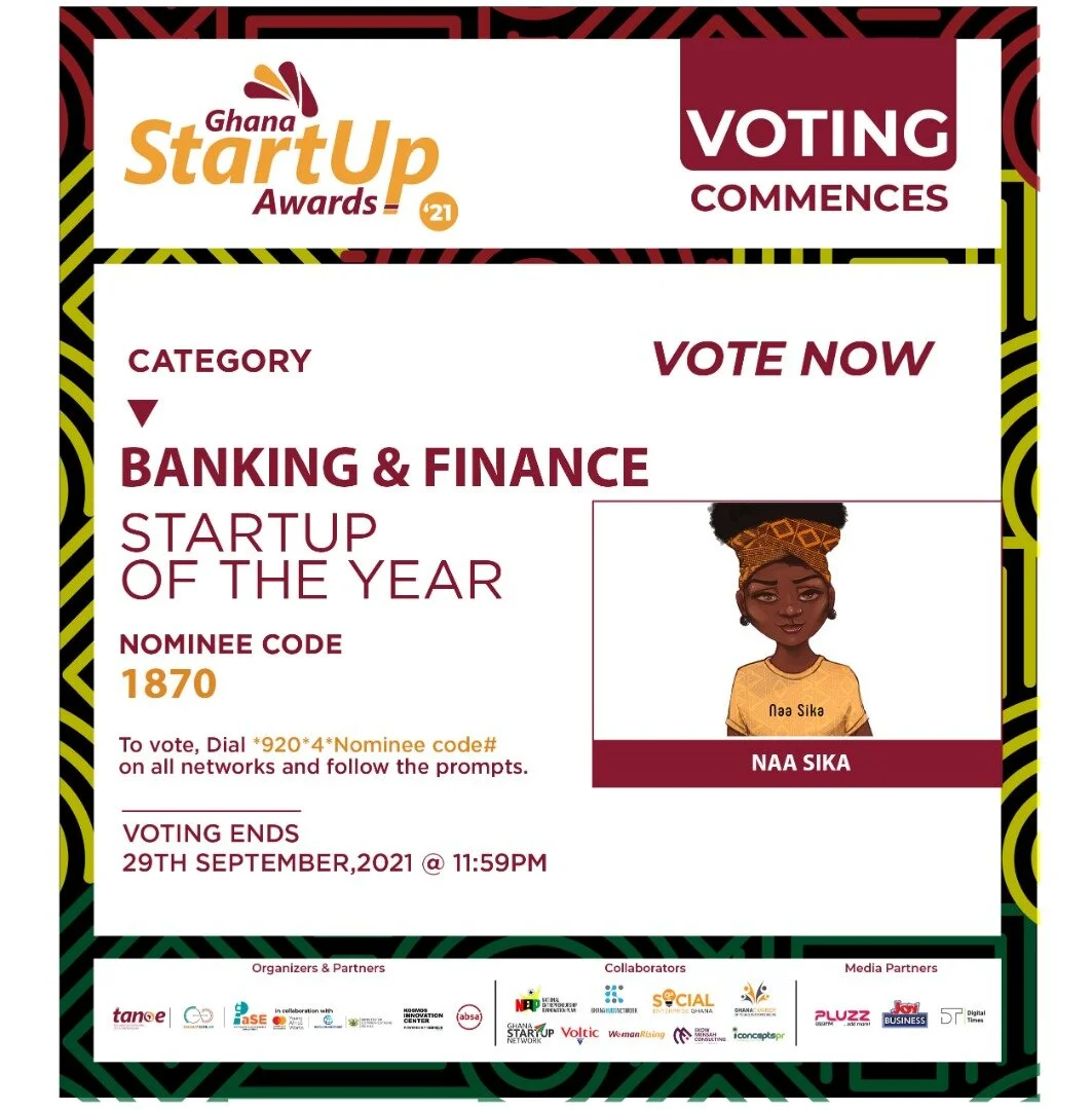 Naa Sika Bags a Nomination at the Ghana Startup Awards 2021