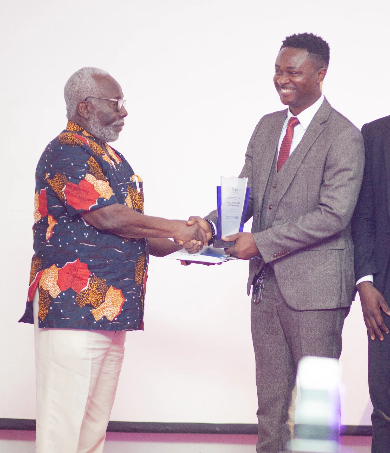 Naa Sika receiving Technology Innovation Award at GHAMFIN Awards Ceremony
